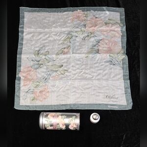 Cacharel  Anais Anais Eau de Toilette, Scarf (21" x 21"), and Tin Set, VTG NIP